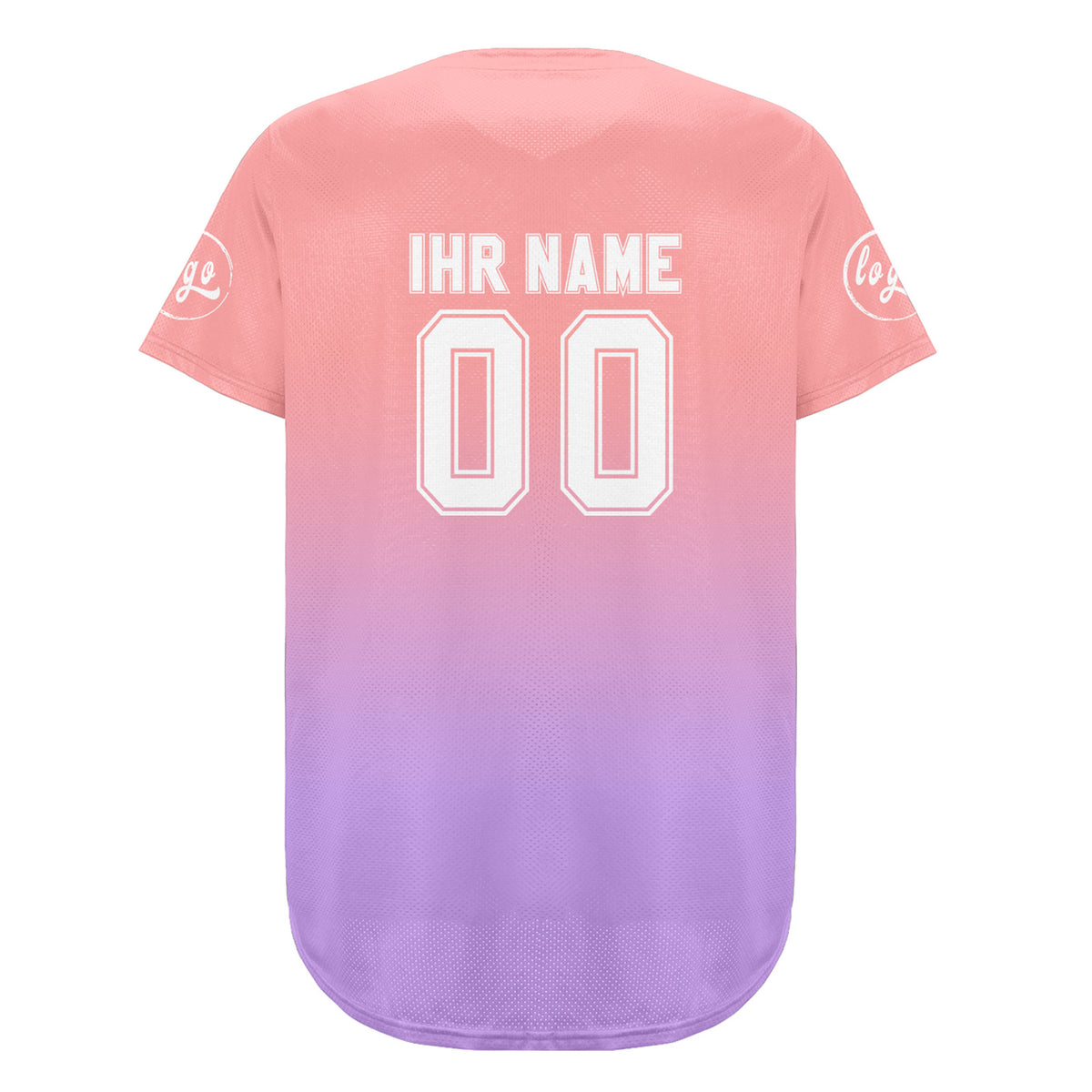 Benutzerdefiniert Rosa Lichtlila Personalisierter Baseball Jersey mit Farbverlauf Team Uniform mit Namen und Nummer