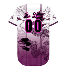 Benutzerdefiniert Lila Weiß Personalisierter Baseball Jersey mit Farbverlauf Team Uniform mit Namen und Nummer