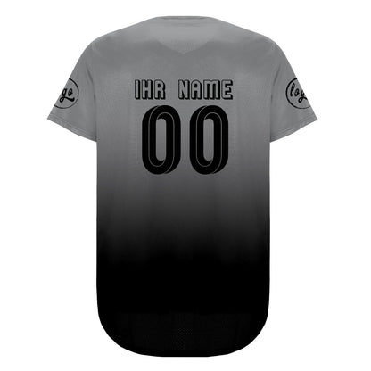 Benutzerdefiniert Grau Schwarz Personalisierter Baseball Jersey mit Farbverlauf Team Uniform mit Namen und Nummer