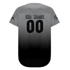 Benutzerdefiniert Grau Schwarz Personalisierter Baseball Jersey mit Farbverlauf Team Uniform mit Namen und Nummer