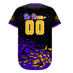 Benutzerdefiniert Schwarz Lila Personalisierter Baseball Jersey mit Farbverlauf Team Uniform mit Namen und Nummer