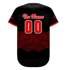 Benutzerdefiniert Schwarz Rot Personalisierter Baseball Jersey mit Farbverlauf Team Uniform mit Namen und Nummer