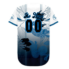 Benutzerdefiniert Blau Weiß Personalisierter Baseball Jersey mit Farbverlauf Team Uniform mit Namen und Nummer
