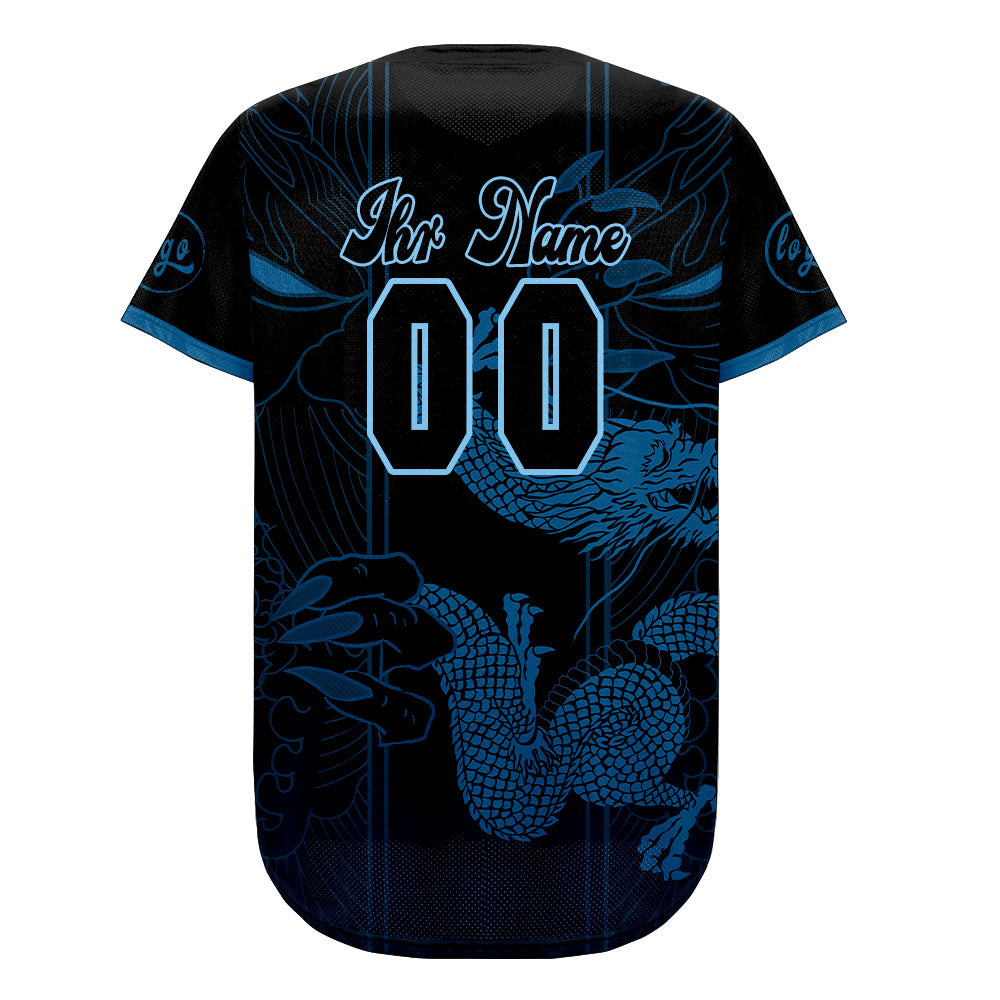 Benutzerdefiniert Blau Schwarz Personalisierter Baseball Jersey mit Farbverlauf Team Uniform mit Namen und Nummer