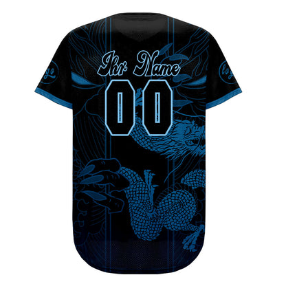 Benutzerdefiniert Blau Schwarz Personalisierter Baseball Jersey mit Farbverlauf Team Uniform mit Namen und Nummer