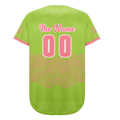 Benutzerdefiniert Grün Rosa Personalisierter Baseball Jersey mit Farbverlauf Team Uniform mit Namen und Nummer