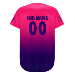 Benutzerdefiniert Fuchsia Lila Personalisierter Baseball Jersey mit Farbverlauf Team Uniform mit Namen und Nummer