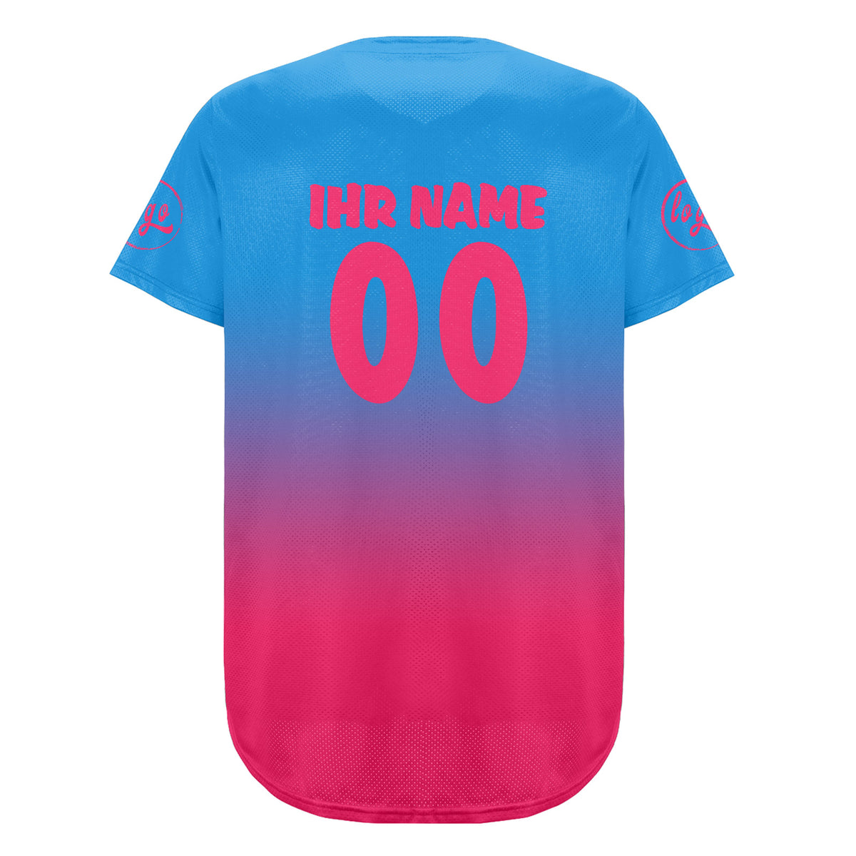 Benutzerdefiniert Blau Fuchsien Personalisierter Baseball Jersey mit Farbverlauf Team Uniform mit Namen und Nummer