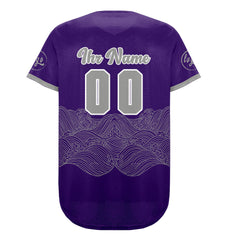 Benutzerdefiniert Lila Grau Personalisierter Baseball Jersey mit Farbverlauf Team Uniform mit Namen und Nummer