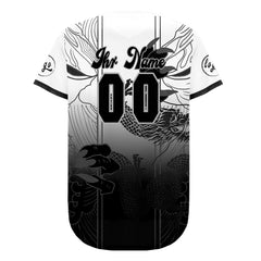Benutzerdefiniert Weiß Schwarz Personalisierter Baseball Jersey mit Farbverlauf Team Uniform mit Namen und Nummer