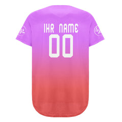 Benutzerdefiniert Lila Rosa Personalisierter Baseball Jersey mit Farbverlauf Team Uniform mit Namen und Nummer