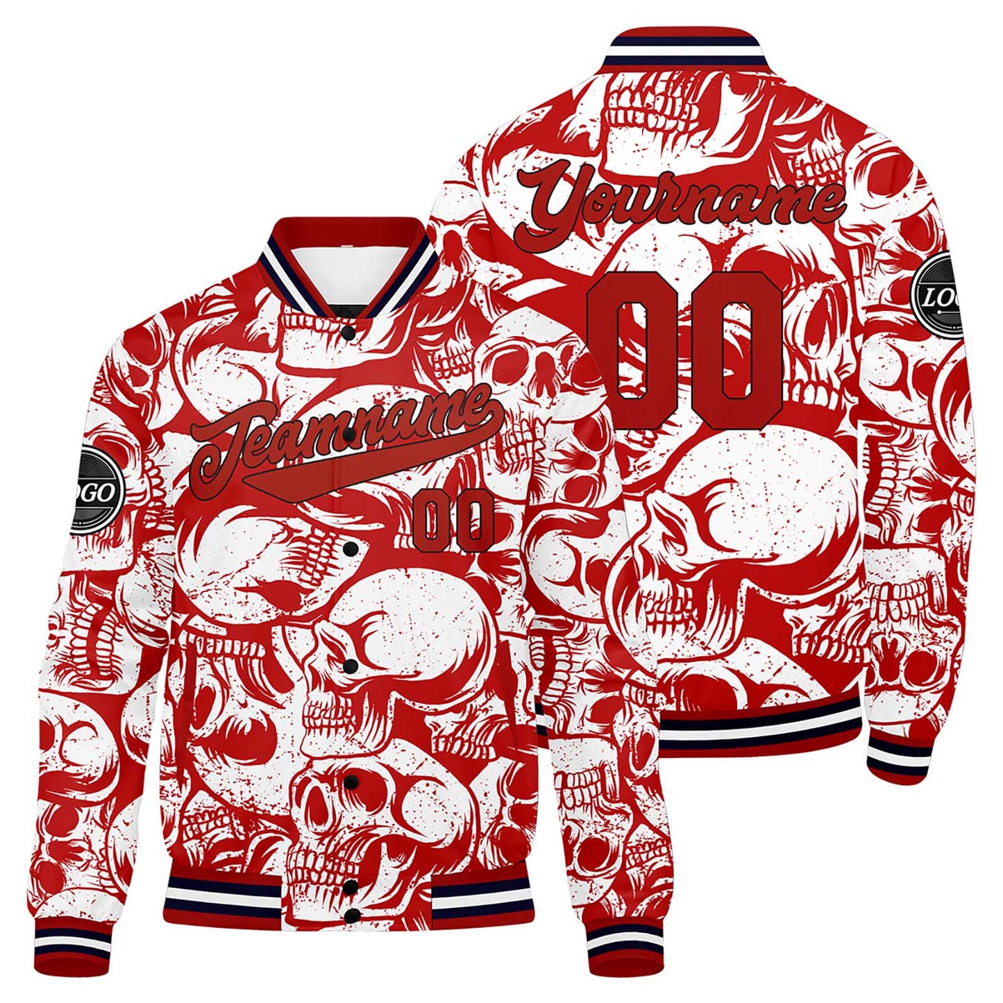 Benutzerdefinierte Rot Varsity-Jacke. Letterman-Jacke für Männer, Frauen und Jugendliche