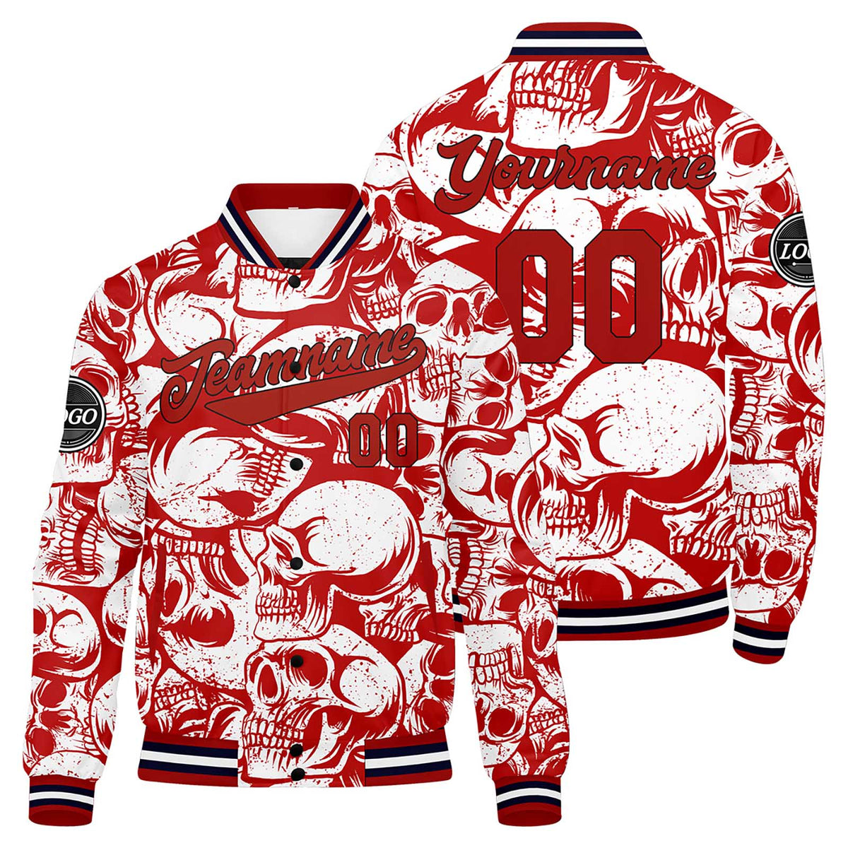 Benutzerdefinierte Rot Varsity-Jacke. Letterman-Jacke für Männer, Frauen und Jugendliche