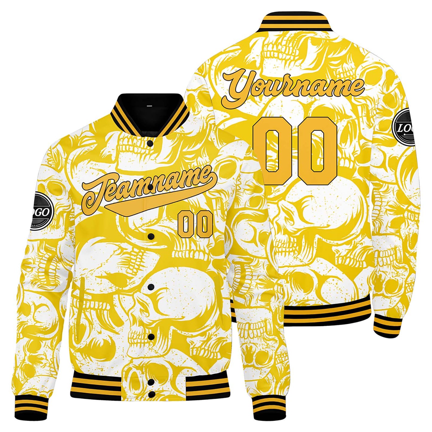 Benutzerdefinierte Gelb Varsity-Jacke. Letterman-Jacke für Männer, Frauen und Jugendliche