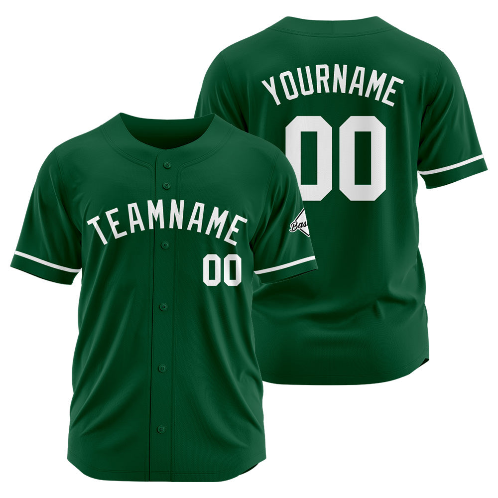 Benutzerdefinierte Authentisch Baseball-Trikot Dunkelgrün-Weiß