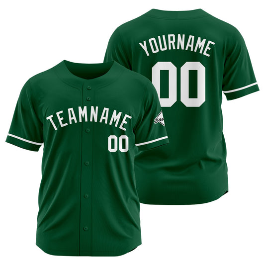 Benutzerdefinierte Authentisch Baseball-Trikot Dunkelgrün-Weiß