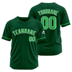 Benutzerdefinierte Authentisch Baseball-Trikot Dunkelgrün-Grün