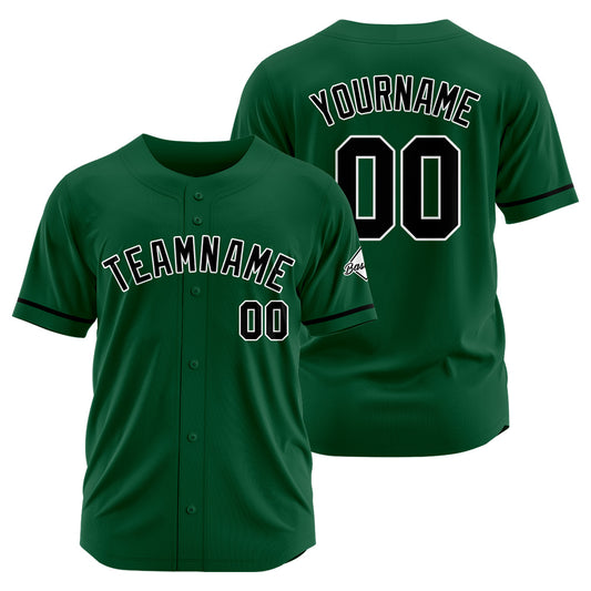 Benutzerdefinierte Authentisch Baseball-Trikot Dunkelgrün-Schwar