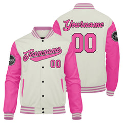 Benutzerdefinierte Verlauf Varsity-Jacke. Letterman-Jacke Pink