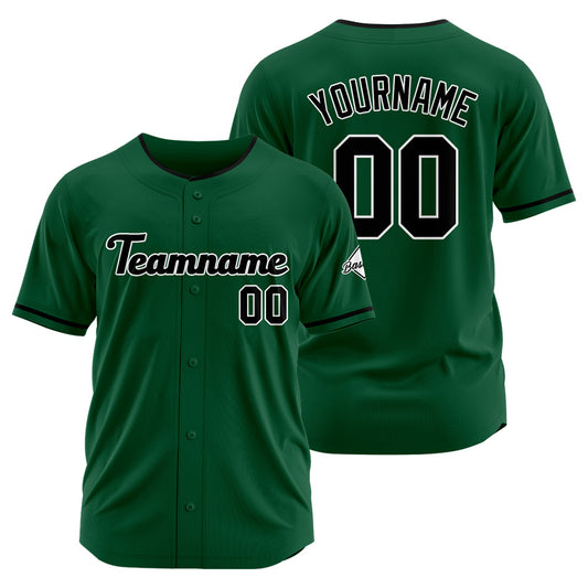 Benutzerdefinierte Authentisch Baseball-Trikot Dunkelgrün-Schwar