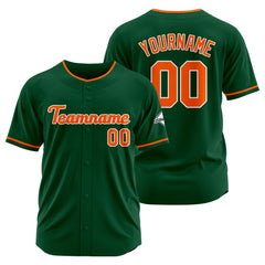 Benutzerdefinierte Authentisch Baseball-Trikot Dunkelgrün-Orange