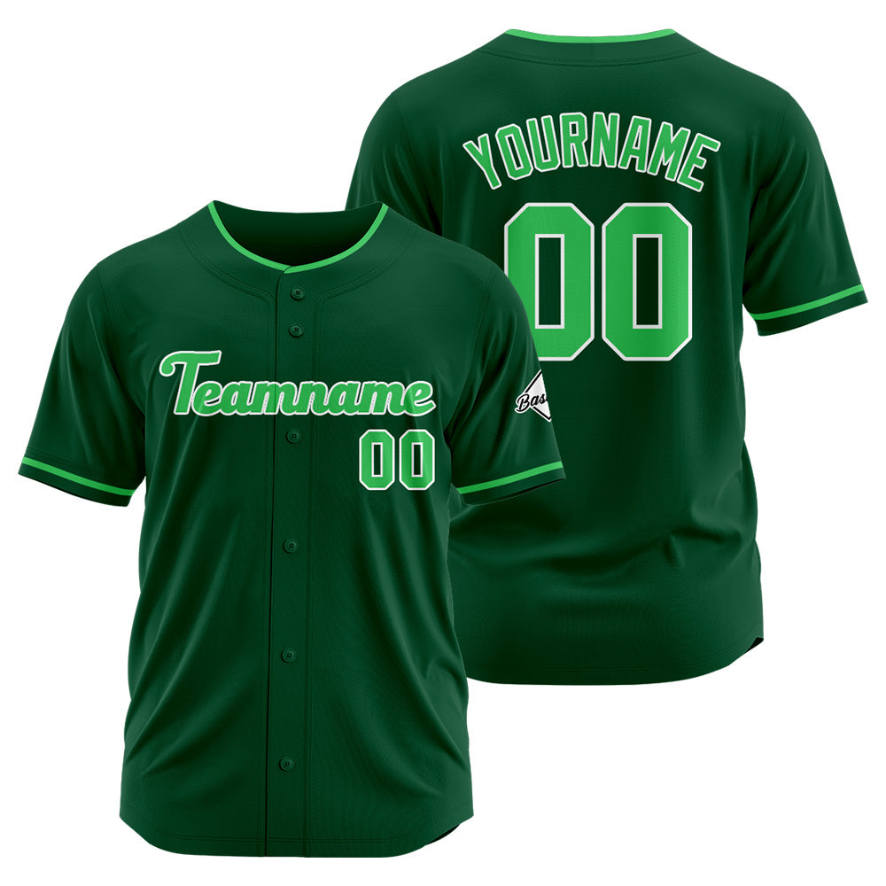 Benutzerdefinierte Authentisch Baseball-Trikot Dunkelgrün-Grün