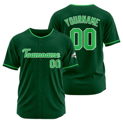 Benutzerdefinierte Authentisch Baseball-Trikot Dunkelgrün-Grün