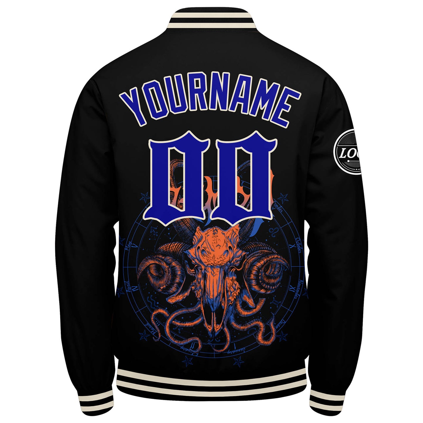 Benutzerdefinierte Verlauf Varsity-Jacke. Letterman-Jacke Royal