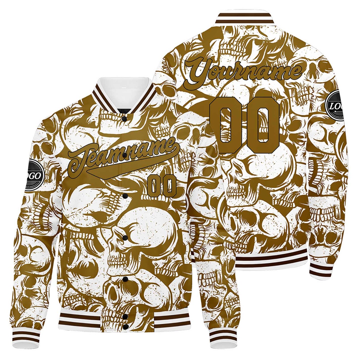 Benutzerdefinierte  Braun Varsity-Jacke. Letterman-Jacke für Männer, Frauen und Jugendliche