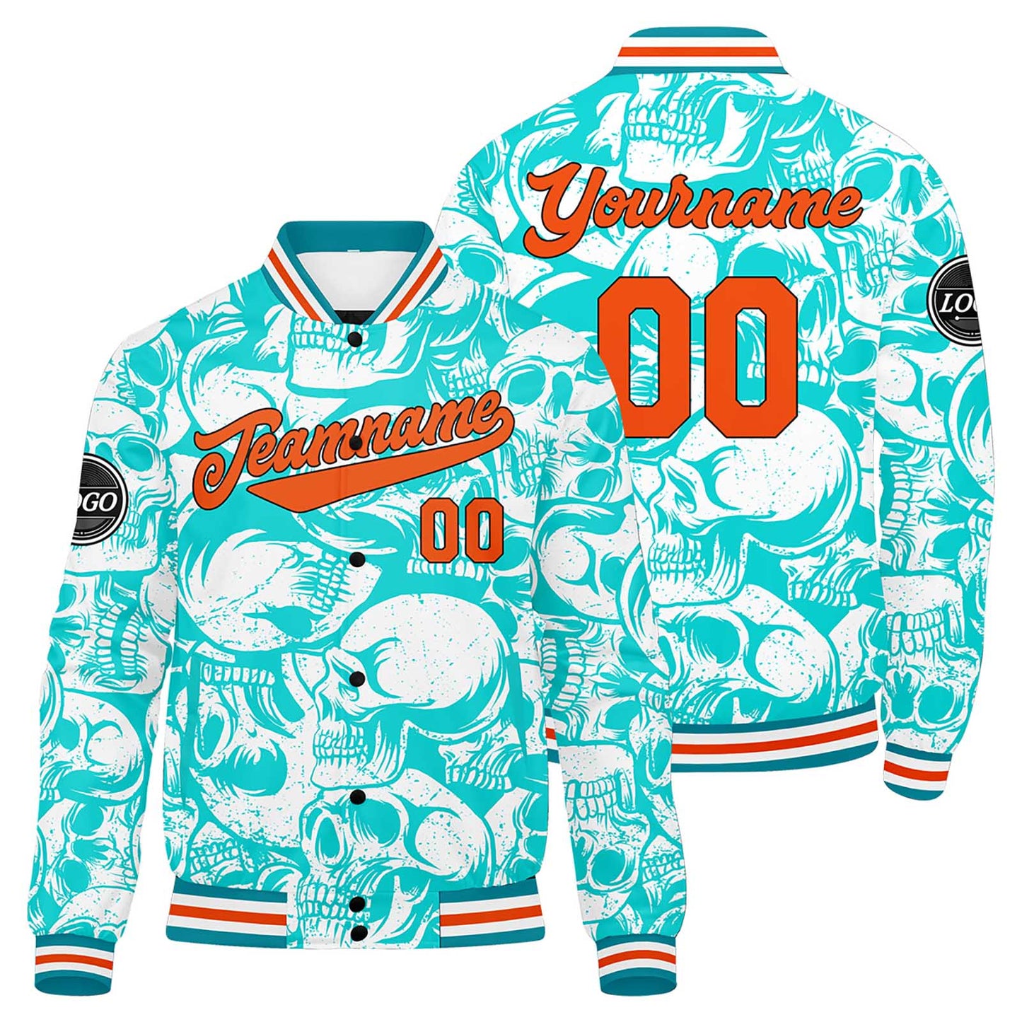 Benutzerdefinierte Blau Varsity-Jacke. Letterman-Jacke für Männer, Frauen und Jugendliche