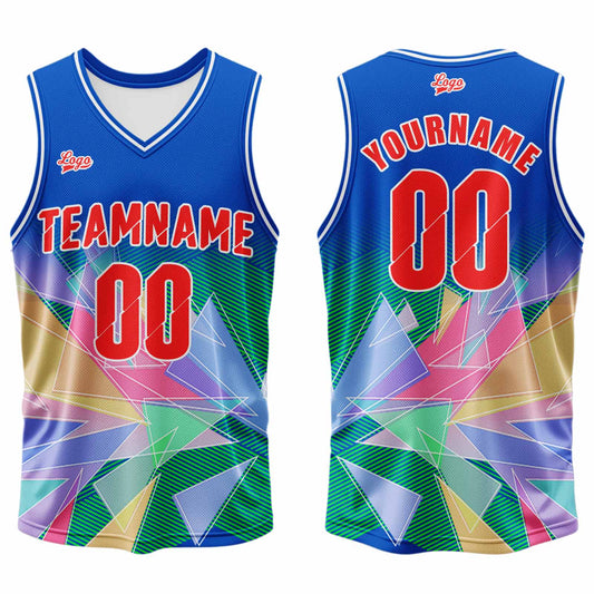 Benutzerdefinierter Blau Basketball Jersey Uniform Anzug gedruckt Ihr Logo Name Nummer