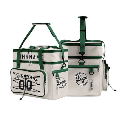 Maßgeschickerte Grau Grün vollflächig bedruckte isolierte Kühltasche mit Doppelwand Wasserdichte 600D Oxford Picknick-Tragetasche für Teamevents & Outdoor-Grillen