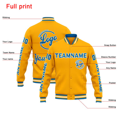 Benutzerdefinierte Varsity-Jacke. Letterman-Jacke für Männer, Frauen und Jugendliche Orange Blau