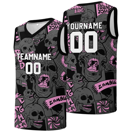 Individuelle Basketball-Jersey für Männer und Frauen. Gestickter und gedruckter Name, Nummer und Logo