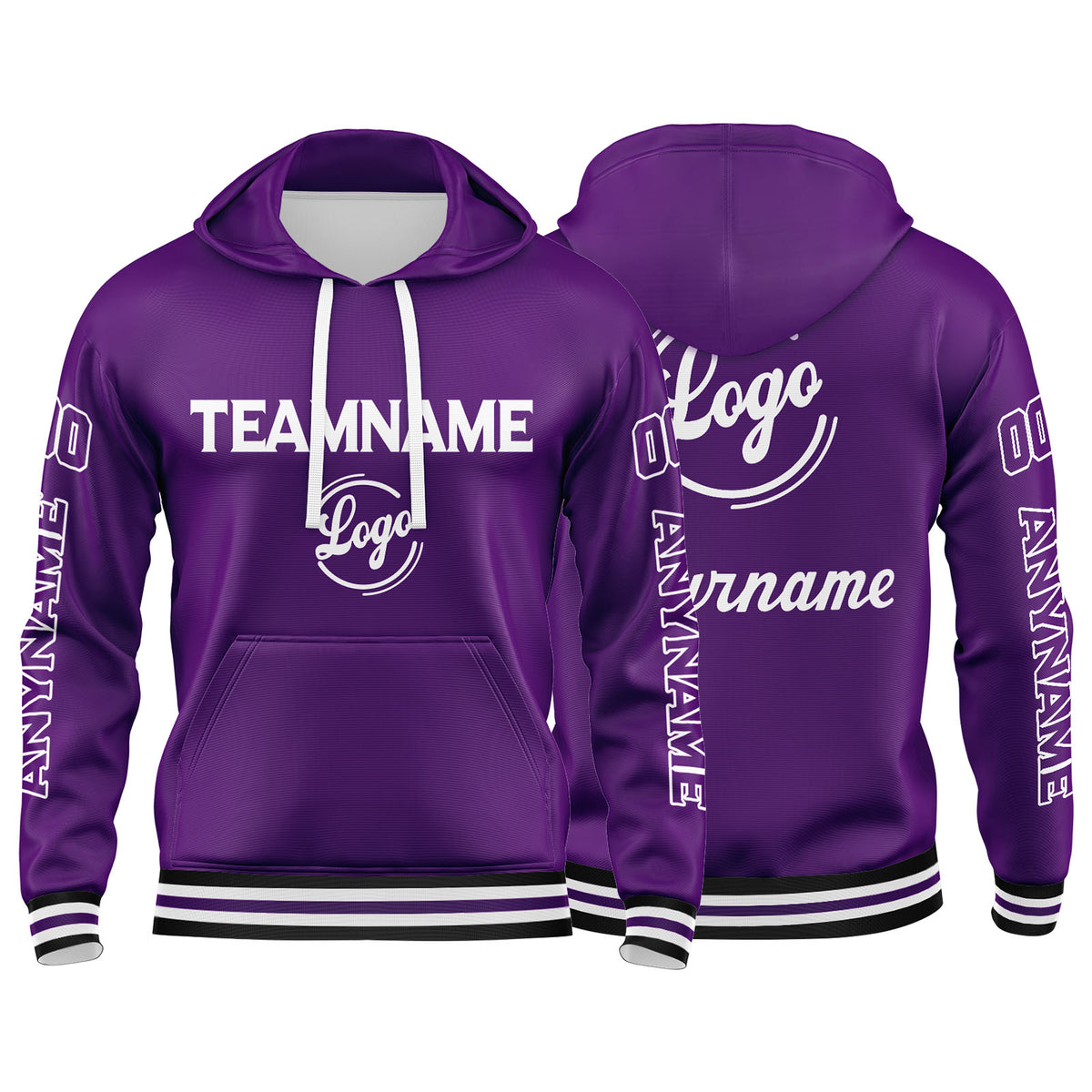 Benutzerdefinierter Lila Hoodie für Mann, Frau, Mädchen, Junge. Drucken Sie Ihr Logo, Ihren Namen und Ihre Nummer