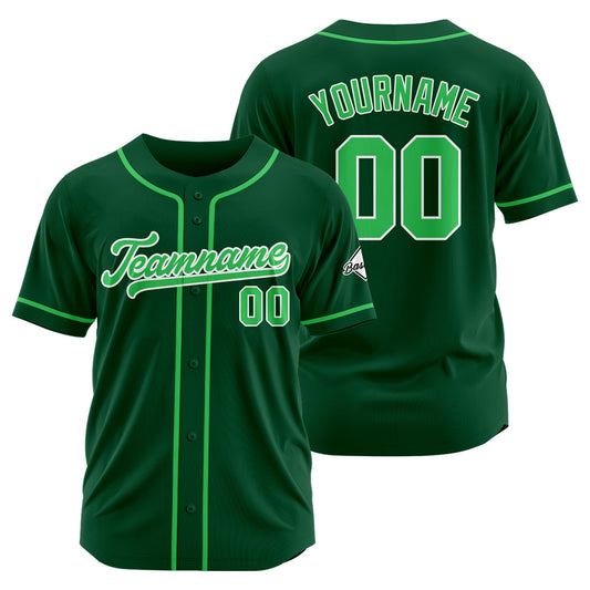 Benutzerdefinierte Authentisch Baseball-Trikot Dunkelgrün-Grün