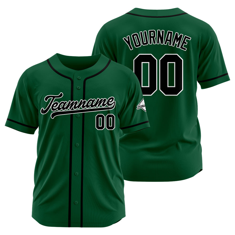 Benutzerdefinierte Authentisch Baseball-Trikot Dunkelgrün-Schwarz