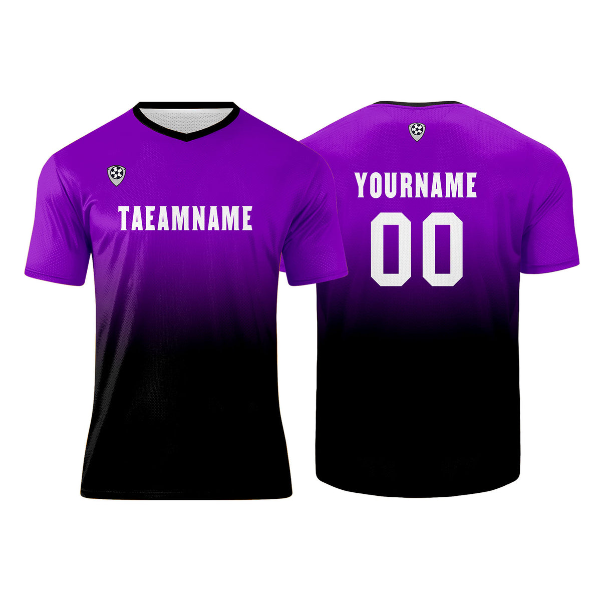 Benutzerdefinierte Lila Schwarz Trikots für Männer Frauen Personalisierte Fußball Uniformen für Erwachsene und Kind
