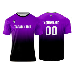 Benutzerdefinierte Lila Schwarz Trikots für Männer Frauen Personalisierte Fußball Uniformen für Erwachsene und Kind