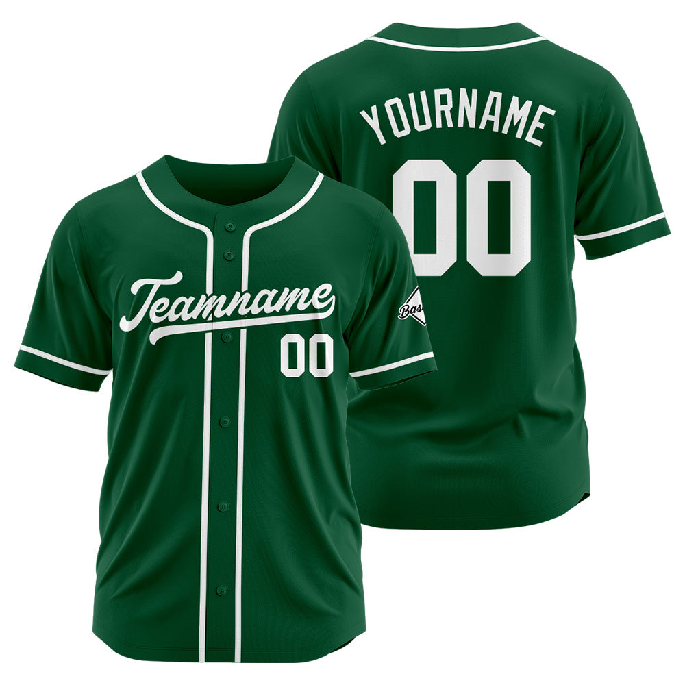 Benutzerdefinierte Authentisch Baseball-Trikot Dunkelgrün-Weiß