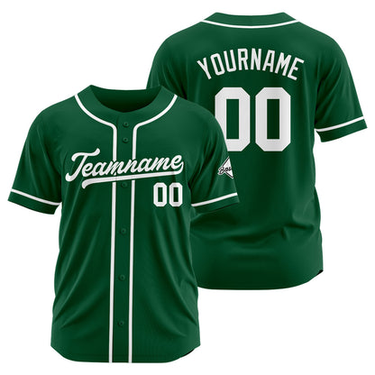 Benutzerdefinierte Authentisch Baseball-Trikot Dunkelgrün-Weiß