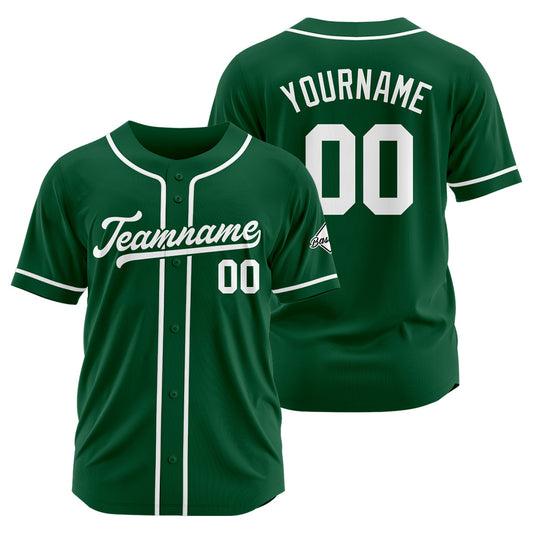 Benutzerdefinierte Authentisch Baseball-Trikot Dunkelgrün-Weiß
