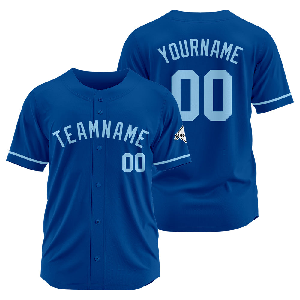 Benutzerdefinierte Authentisch Baseball-Trikot Royal-Hellblau