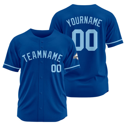 Benutzerdefinierte Authentisch Baseball-Trikot Royal-Hellblau