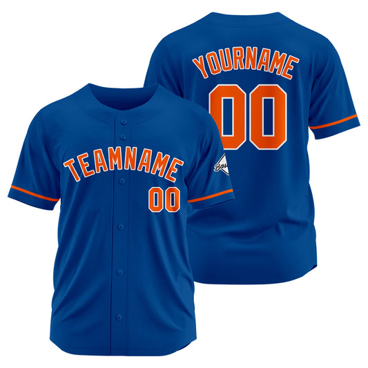 Benutzerdefinierte Authentisch Baseball-Trikot  Royal-Orange