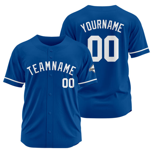 Benutzerdefinierte Authentisch Baseball-Trikot Royal-Weiß