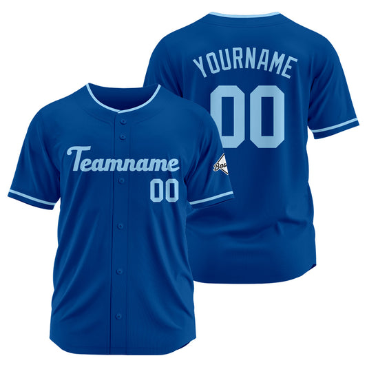 Benutzerdefinierte Authentisch Baseball-Trikot Royal-Hellblau