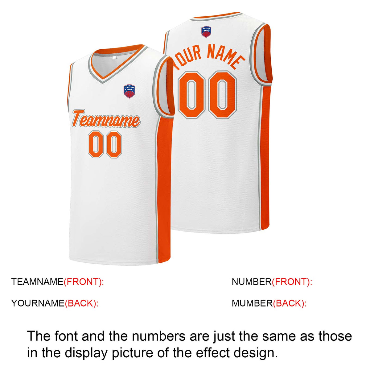 Individuelle Basketball-Jersey-Shorts für Männer und Frauen. Gestickter und gedruckter Name, Nummer und Logo Weiß