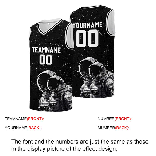 Individuelle Basketball-Jersey für Männer und Frauen. Gestickter und gedruckter Name, Nummer und Logo