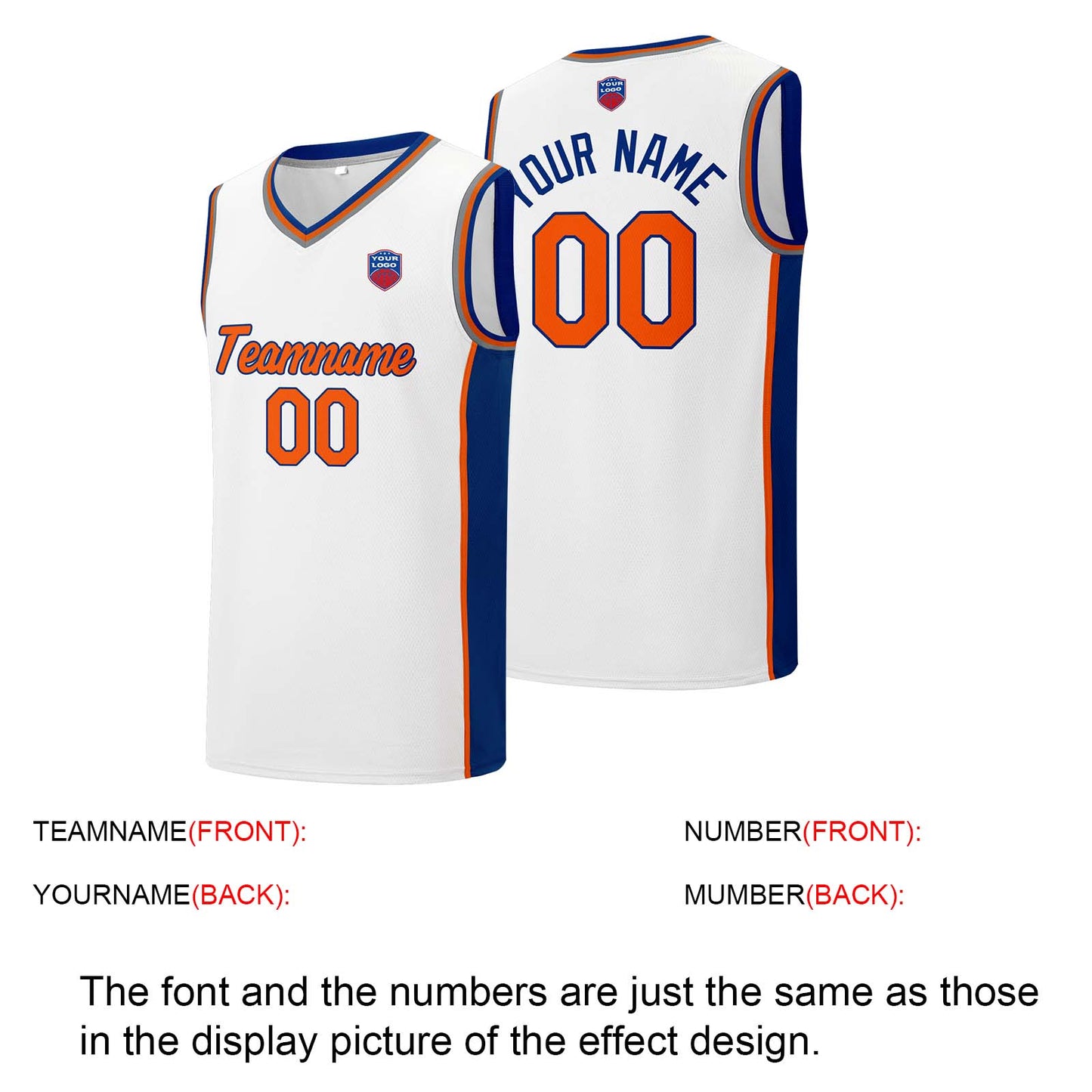 Individuelle Basketball-Jersey-Shorts für Männer und Frauen. Gestickter und gedruckter Name, Nummer und Logo Weiß